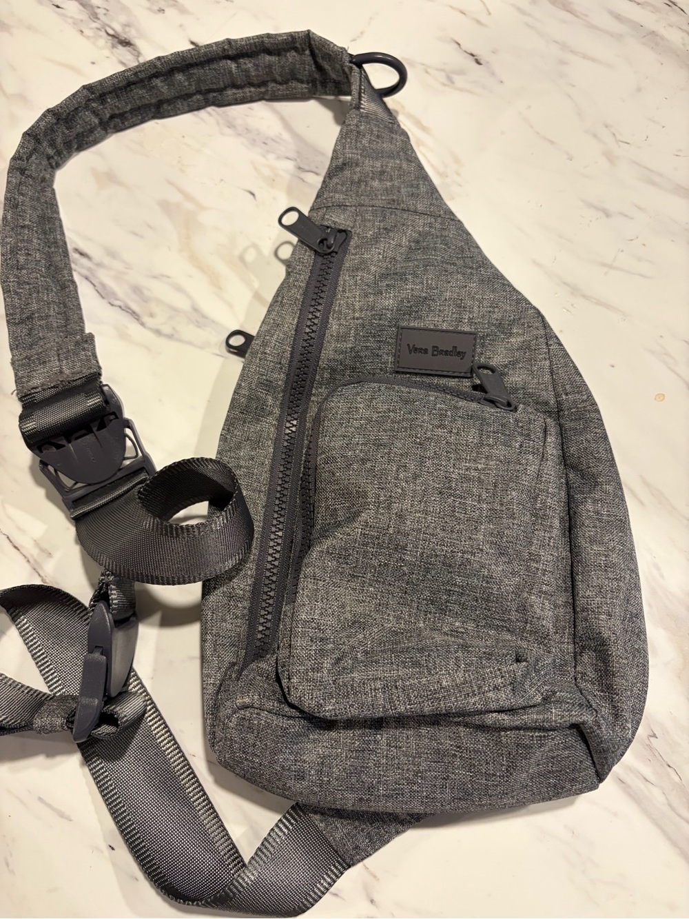 Vera Bradley Heathered Gray Sling Crossbody Bag